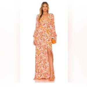 AFRM Shiloh Maxi Dress in Vintage Coral Floral